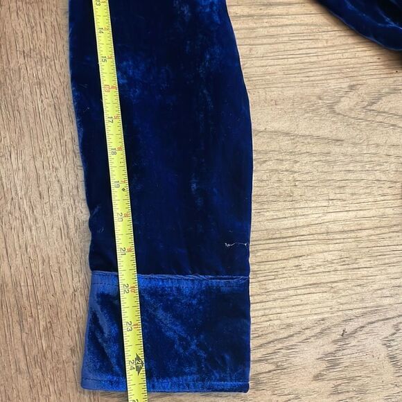 HANNA G. DESIGNED BY ARLEEN BOWMAN. RICH BLUE VELVET BUTTON BLOUSE. NEW… - Picture 9 of 13